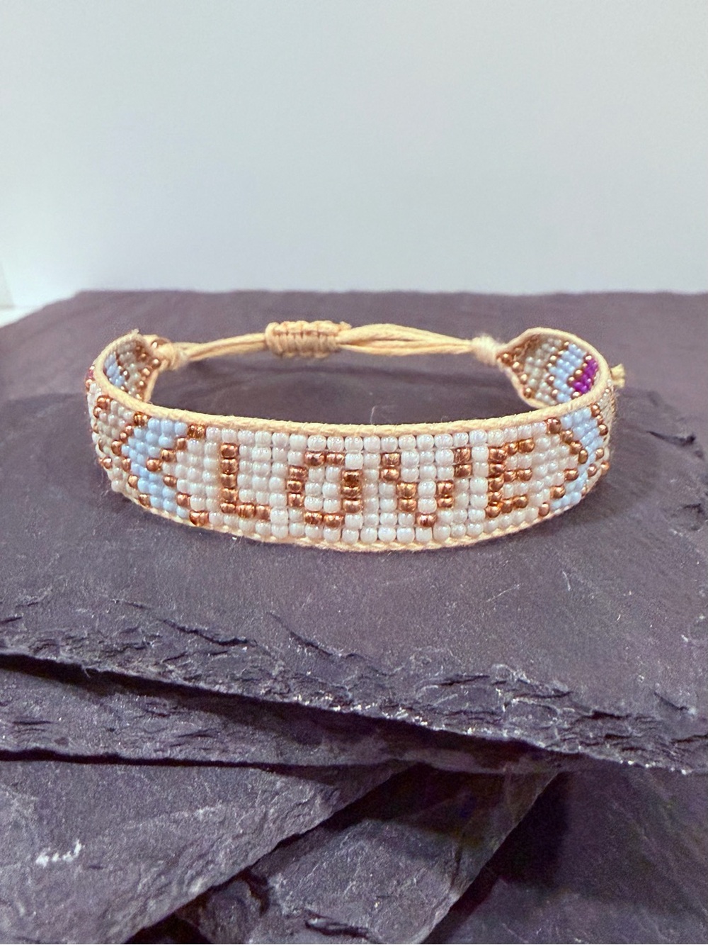 New “LOVE” Adjustable Beaded Bracelet